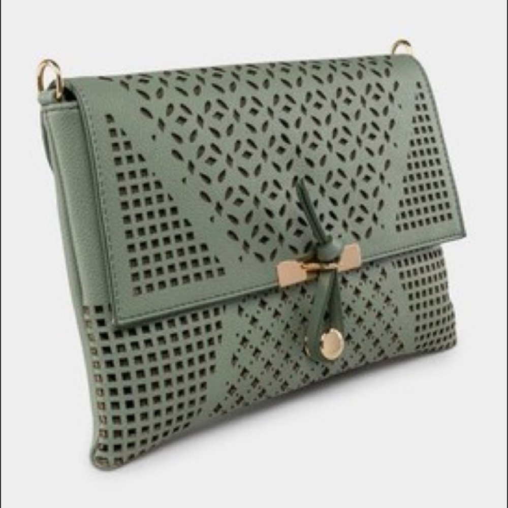 Francesca’s Harlow Olive Perforated Crossbody bag
